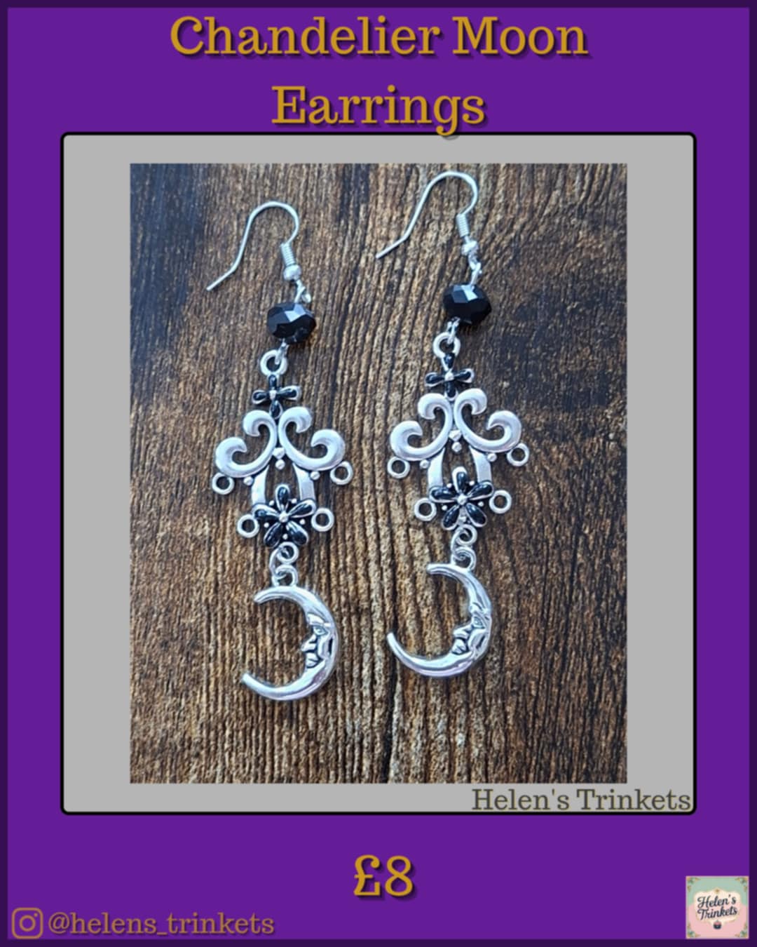 Chandelier Moon Earrings