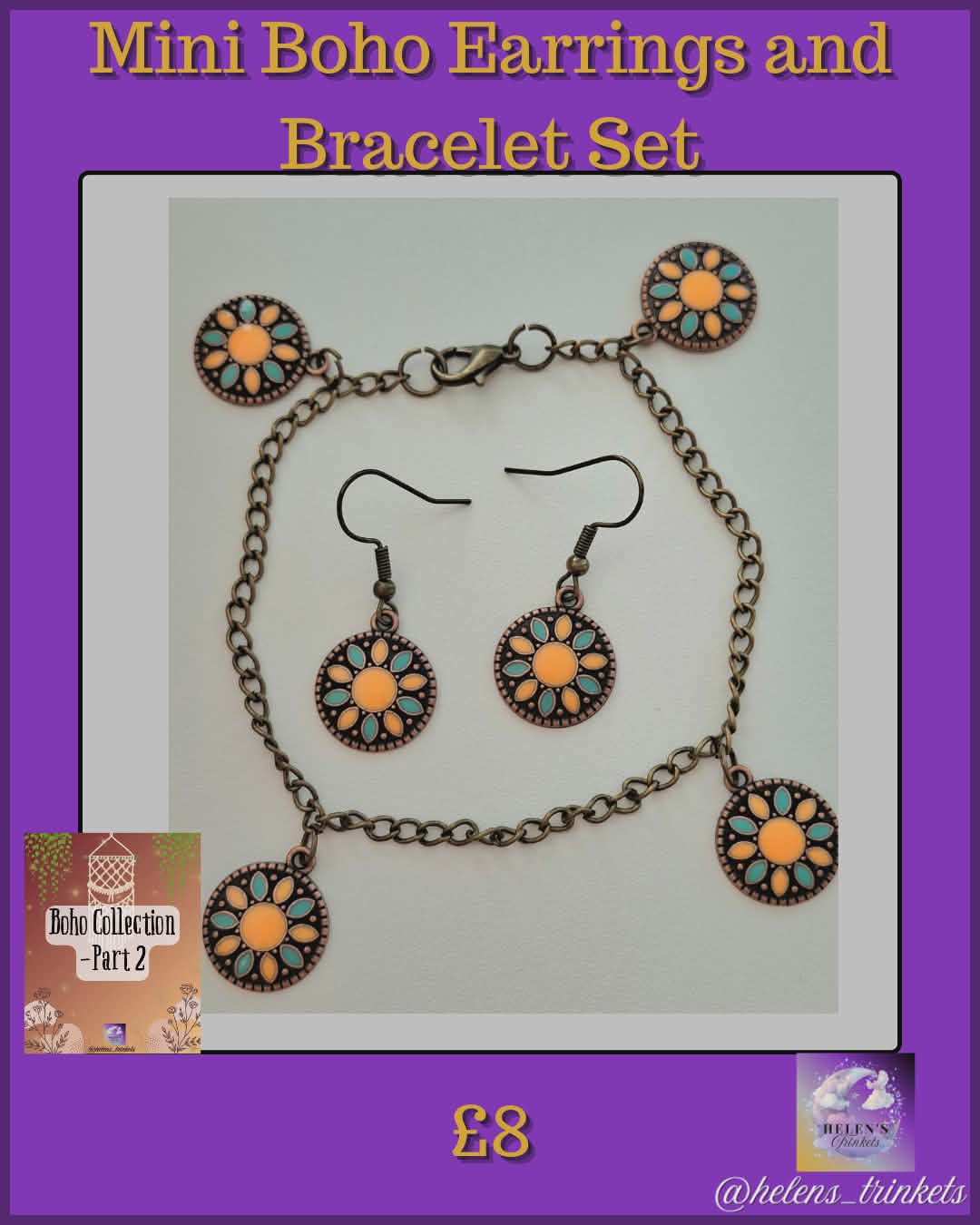 Mini Boho earring and bracelet set