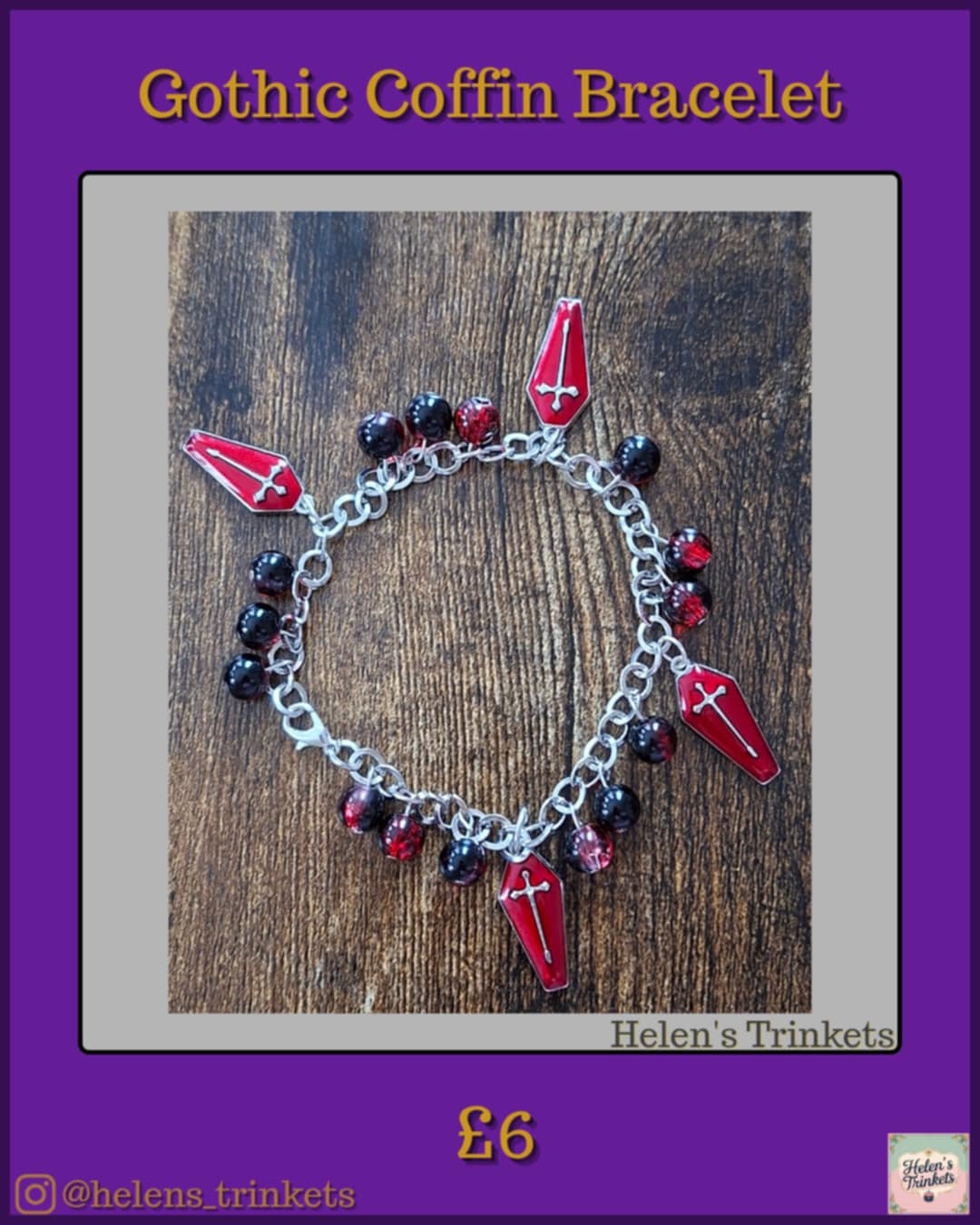 Gothic Coffin Bracelet