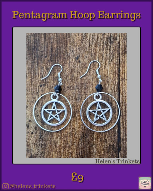 Pentagram Hoop Earrings