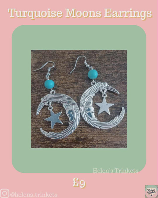 Turquoise Moon earrings