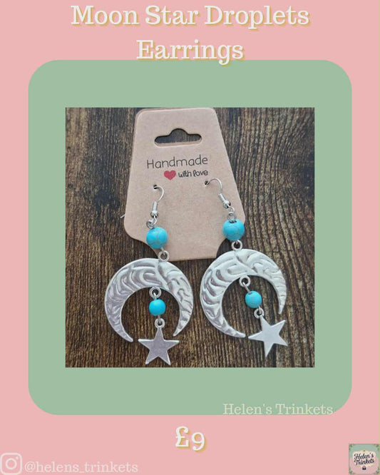 Moon Star Droplet Earrings
