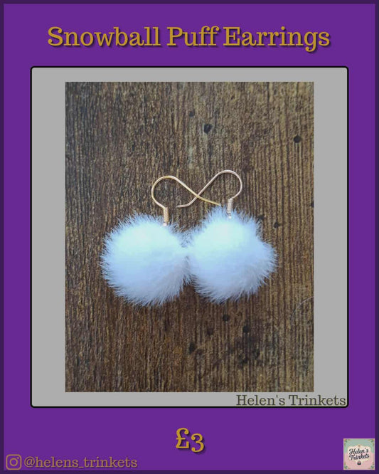 Snowball Puff Earrings
