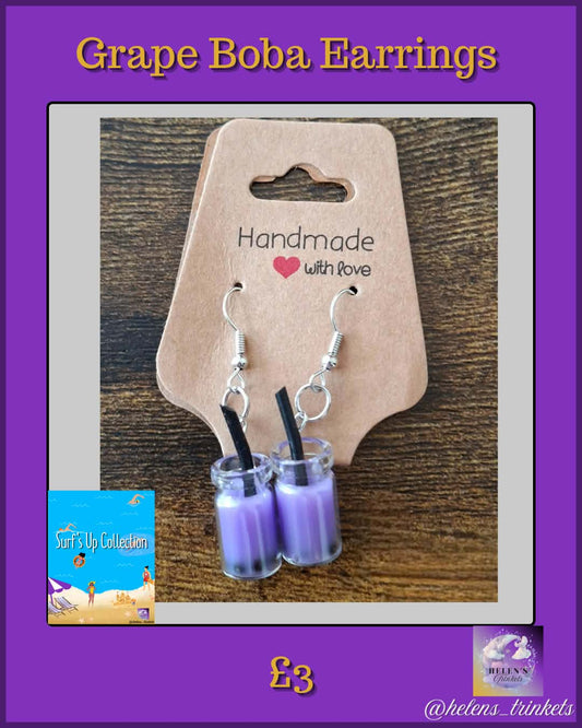 Grape 🍇 Boba earrings