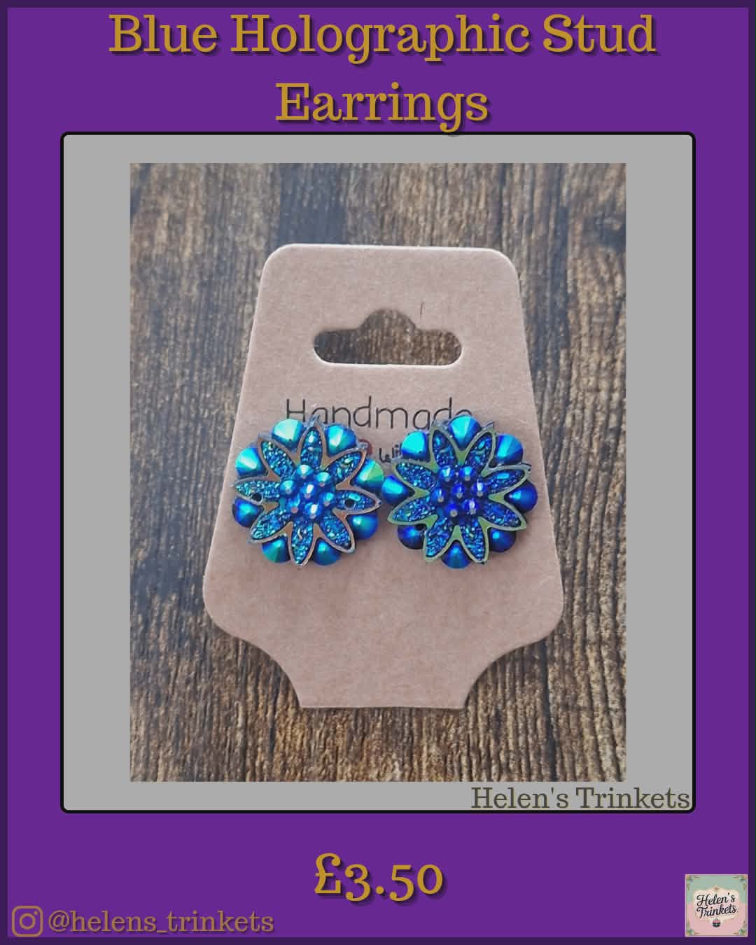 Holographic stud earrings