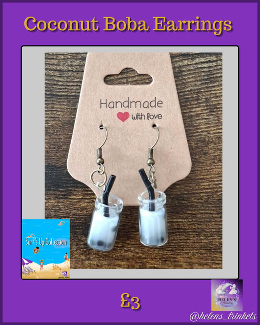 Coconut 🥥 Boba earrings