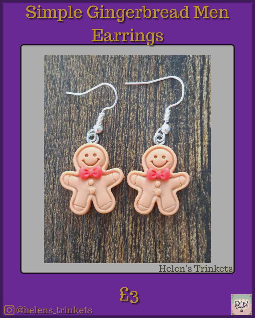 Simple gingerbread earrings