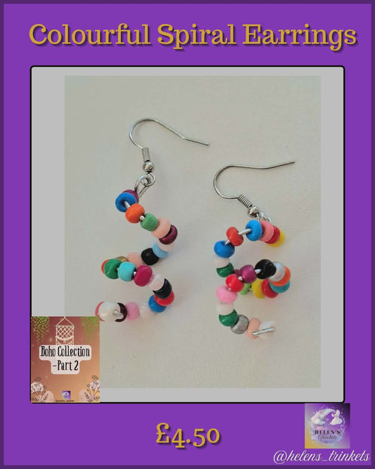 Colourful spiral earrings