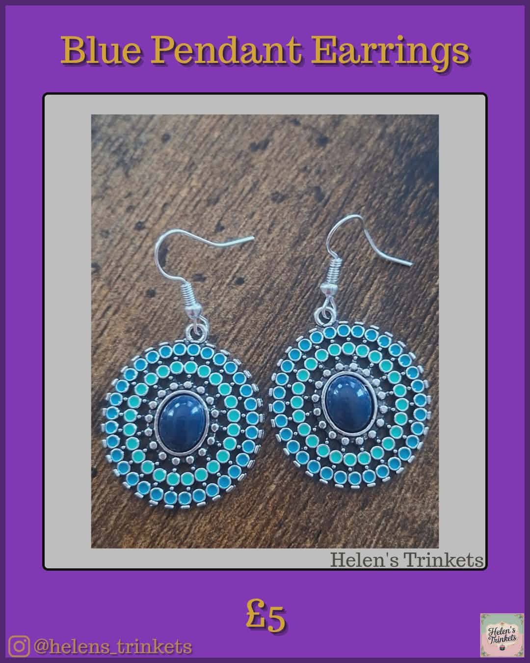 Blue Pendant Earrings