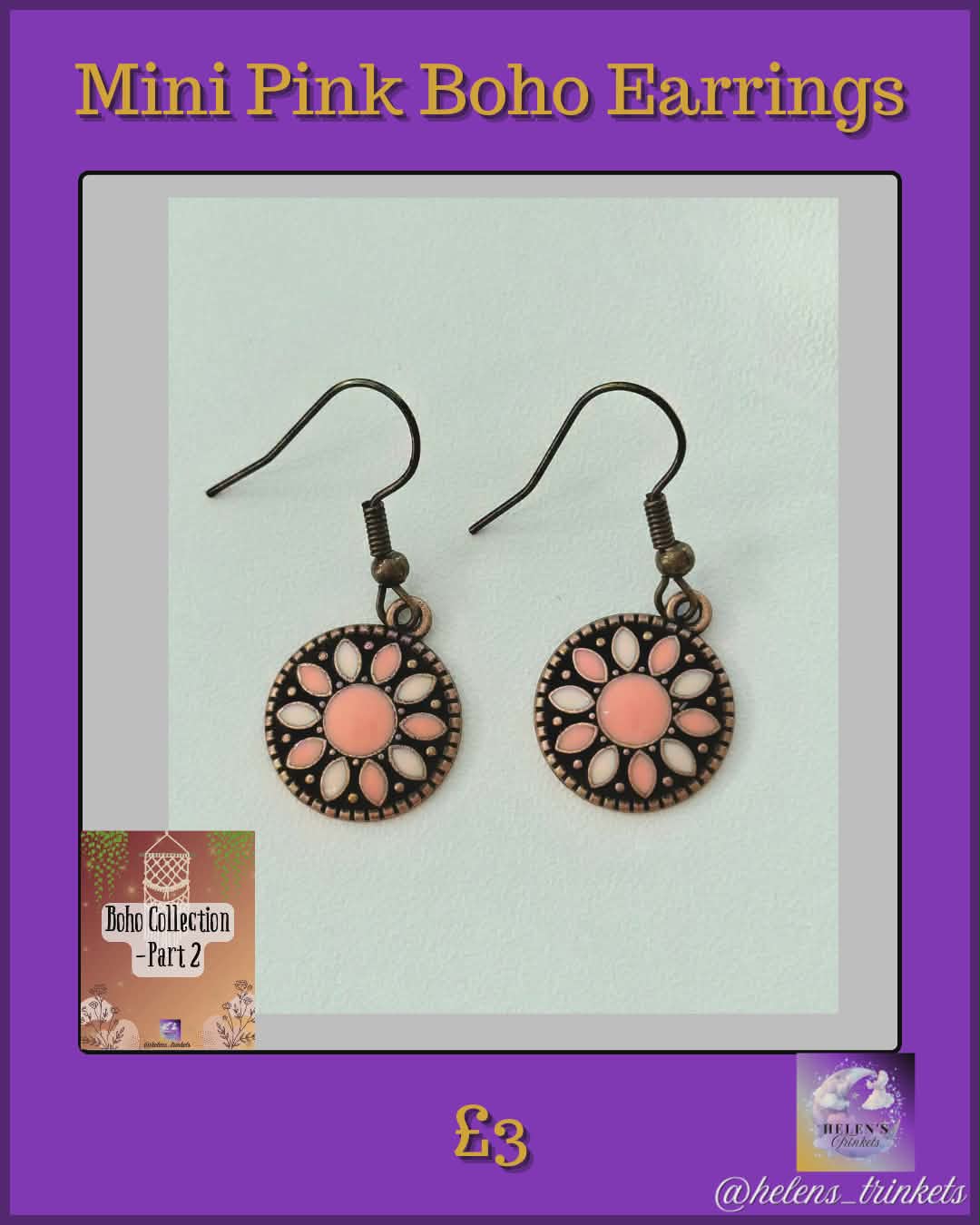 Mini Pink Boho Earrings