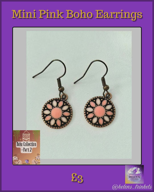 Mini Pink Boho Earrings
