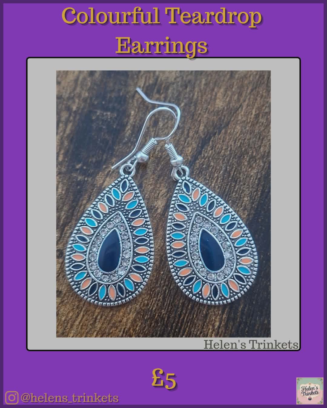 Colourful Teardrop Earrings