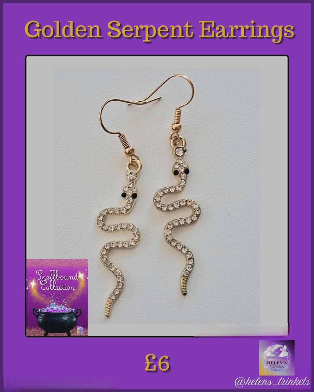 Golden serpent earrings