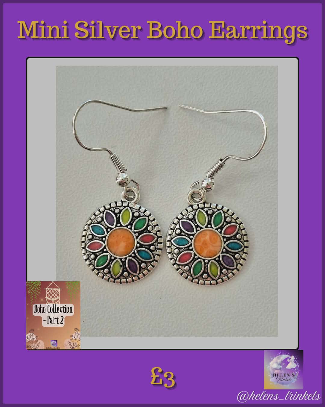 Mini Silver Boho Earrings