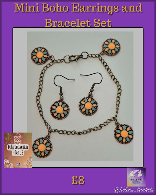 Mini Boho earring and bracelet set