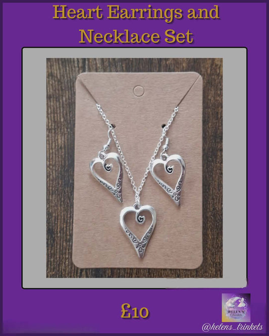 Heart Earrings & Necklace set